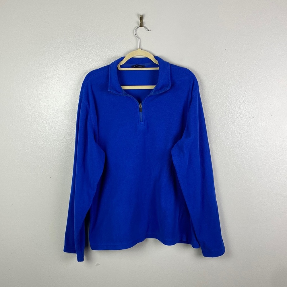 Lands' End | Men's Fleece 1/4 Zip Pullover Blue 46-48 (XL)